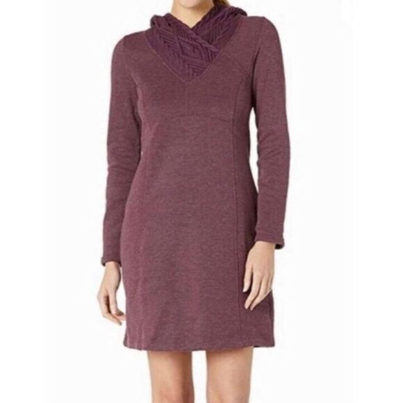 Prana Maud Dress Sweater Hooded in Purple Size S - Picture 1 of 9